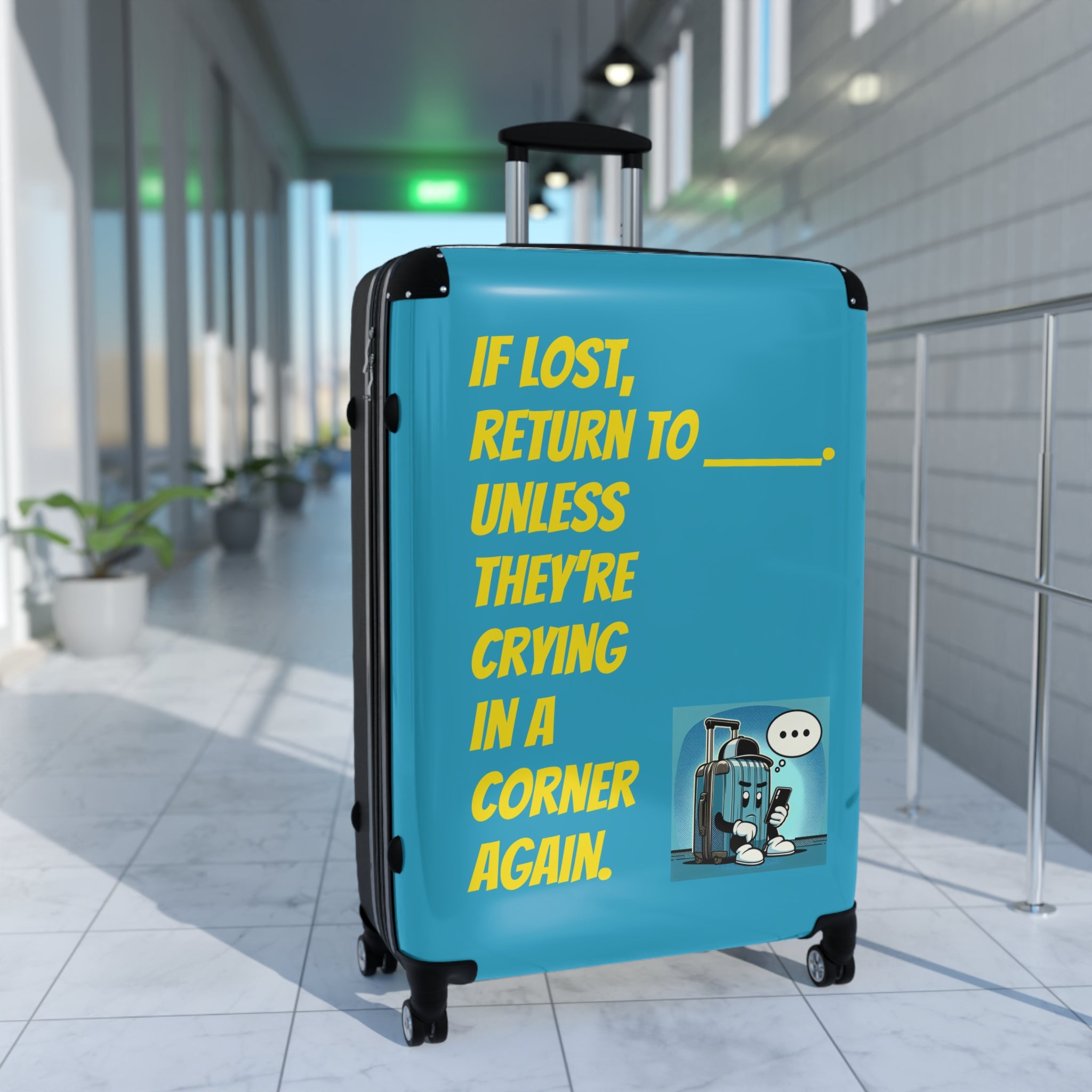 Joke, Suitcase, Whimsical Suitcase with Humorous Lost and Found Design, Travel Accessories, Luggage for Travelers, Gift for Adventurers, Personalized.