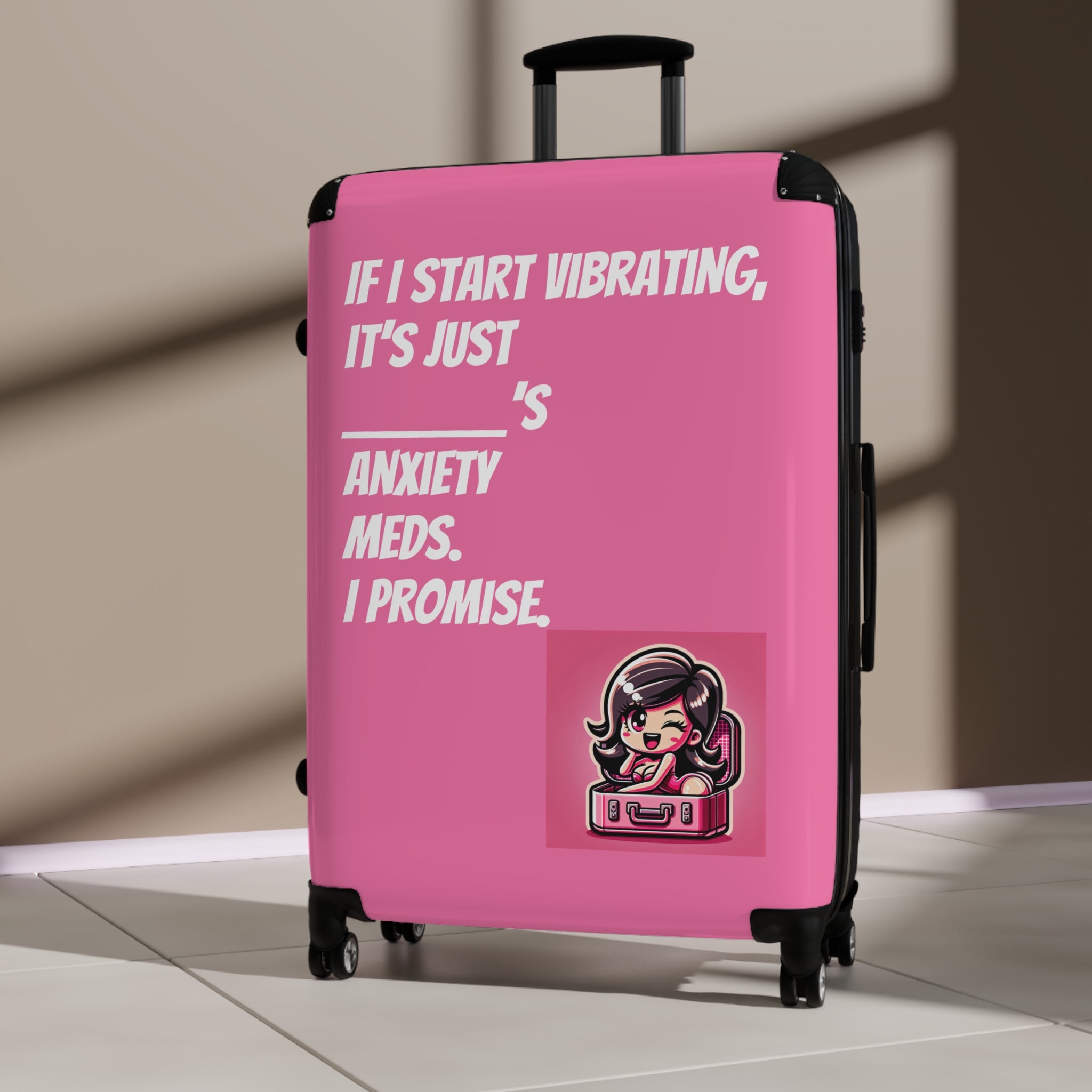 Joke, Suitcase, Pink Sensual Suitcase, Travel Luggage, Cartoon Carry-On, Vacation Essentials, Gift for Travelers, Funny Travel Gear