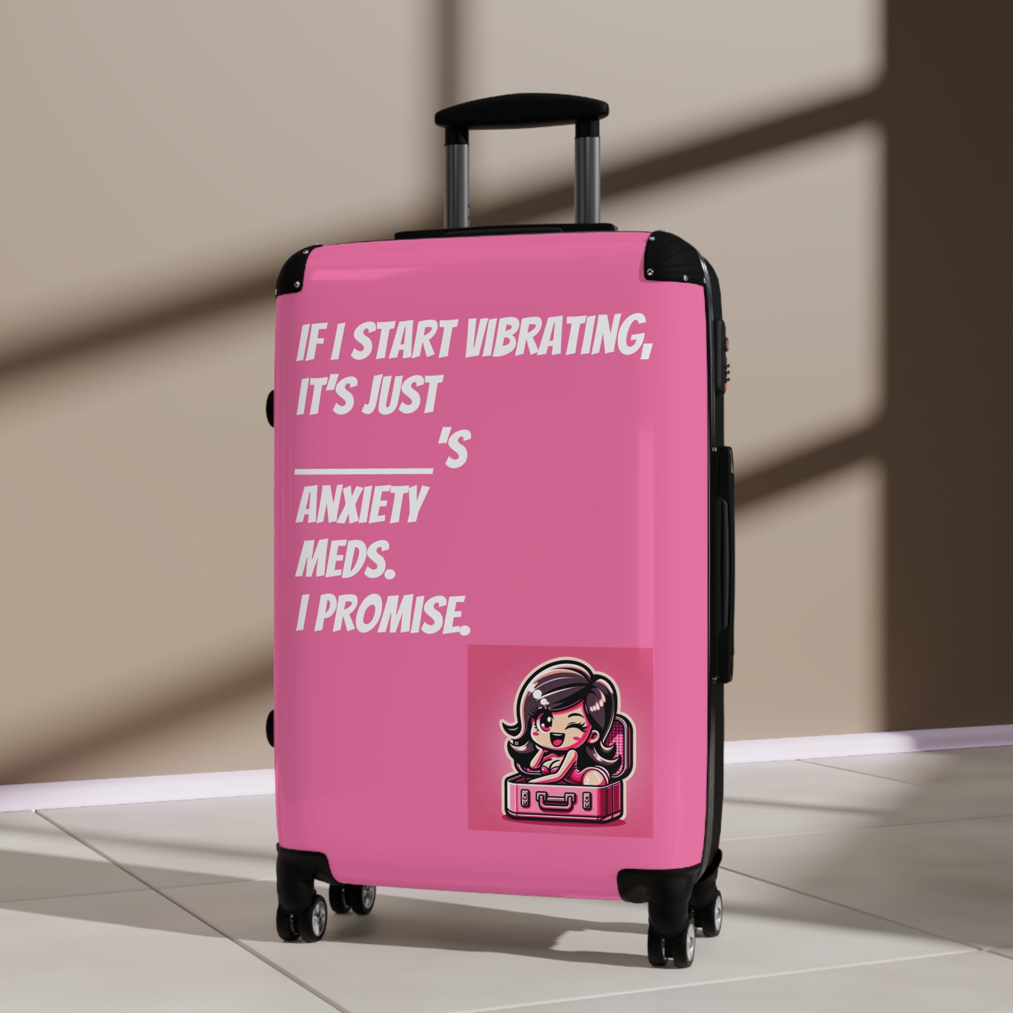 Joke, Suitcase, Pink Sensual Suitcase, Travel Luggage, Cartoon Carry-On, Vacation Essentials, Gift for Travelers, Funny Travel Gear