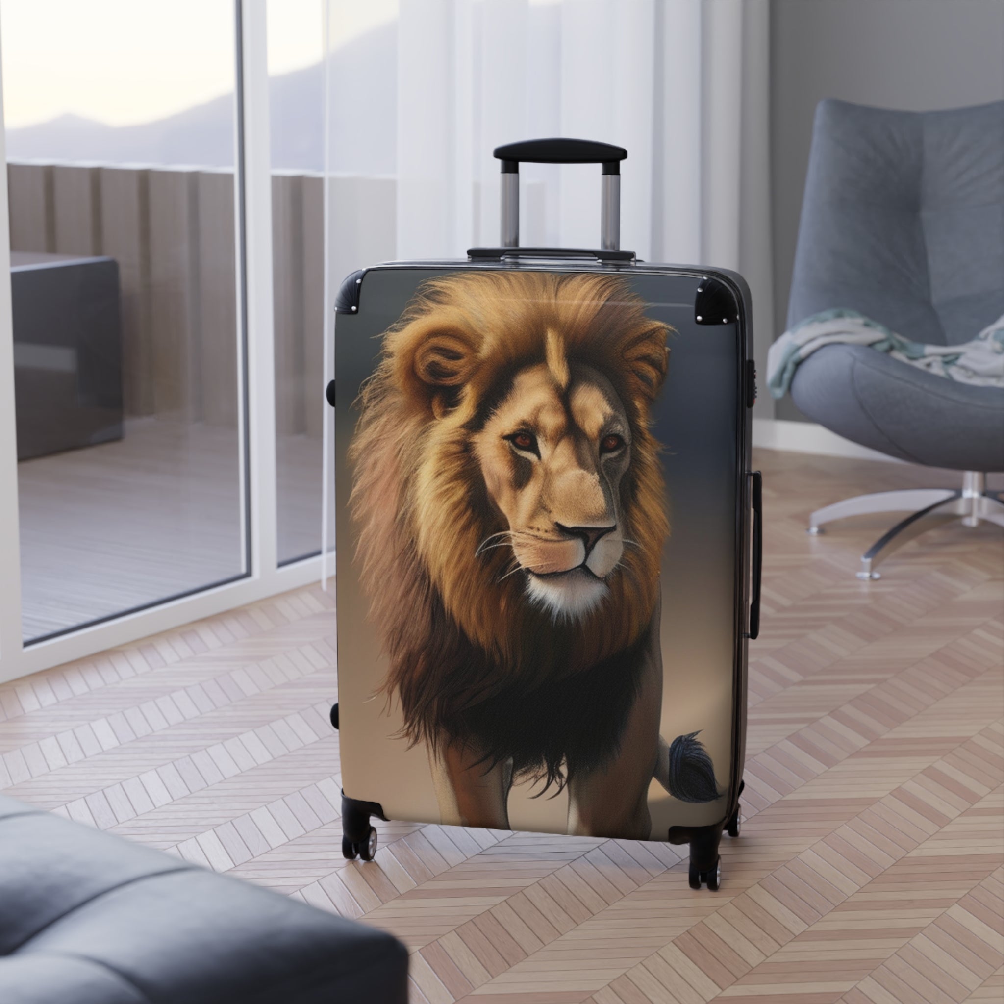 Suitcase - Lion Design, Bold & Vibrant, Exclusive at Loot Cascade