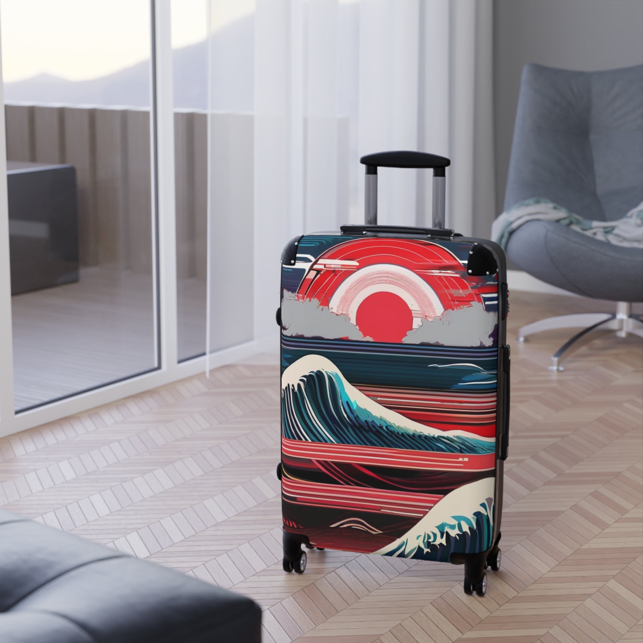 Suitcase - Sunset Wave Bold & Vibrant Exclusive at Loot Cascade