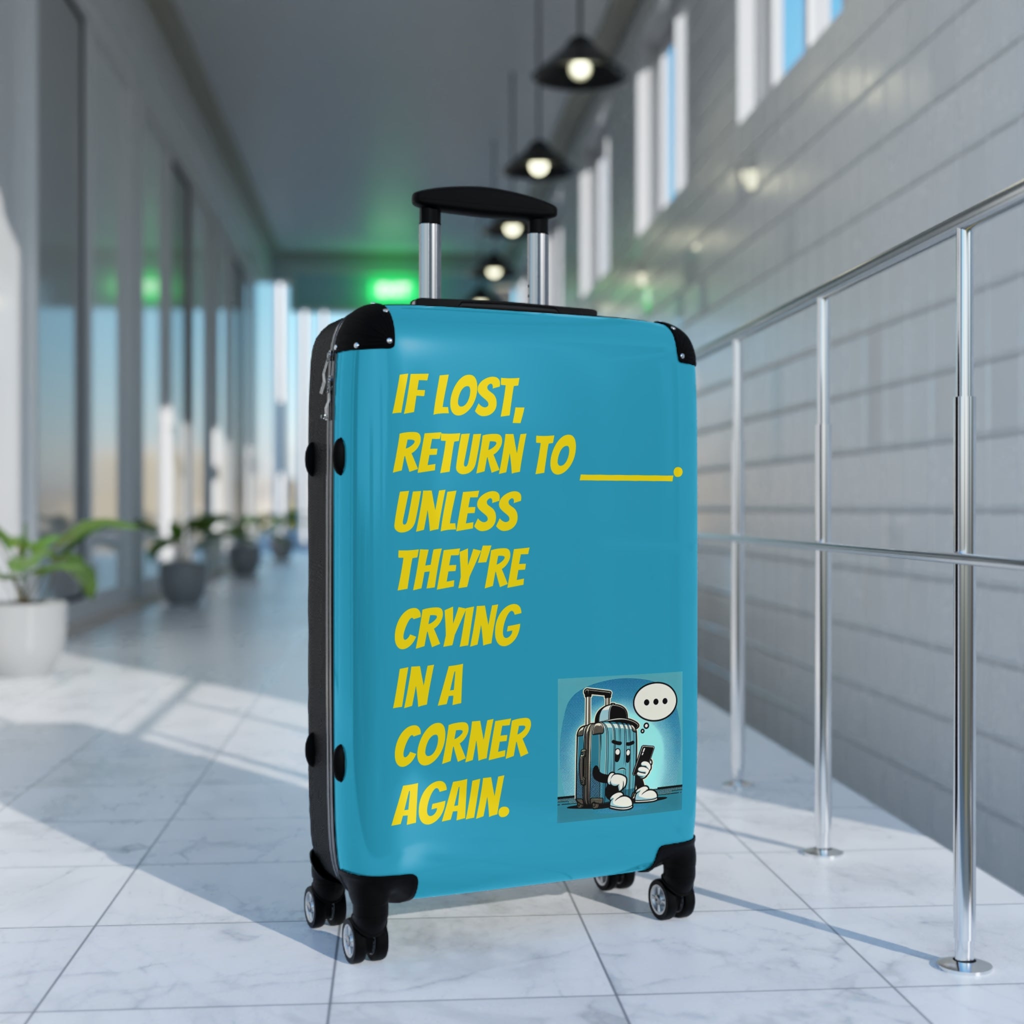 Joke, Suitcase, Whimsical Suitcase with Humorous Lost and Found Design, Travel Accessories, Luggage for Travelers, Gift for Adventurers, Personalized.