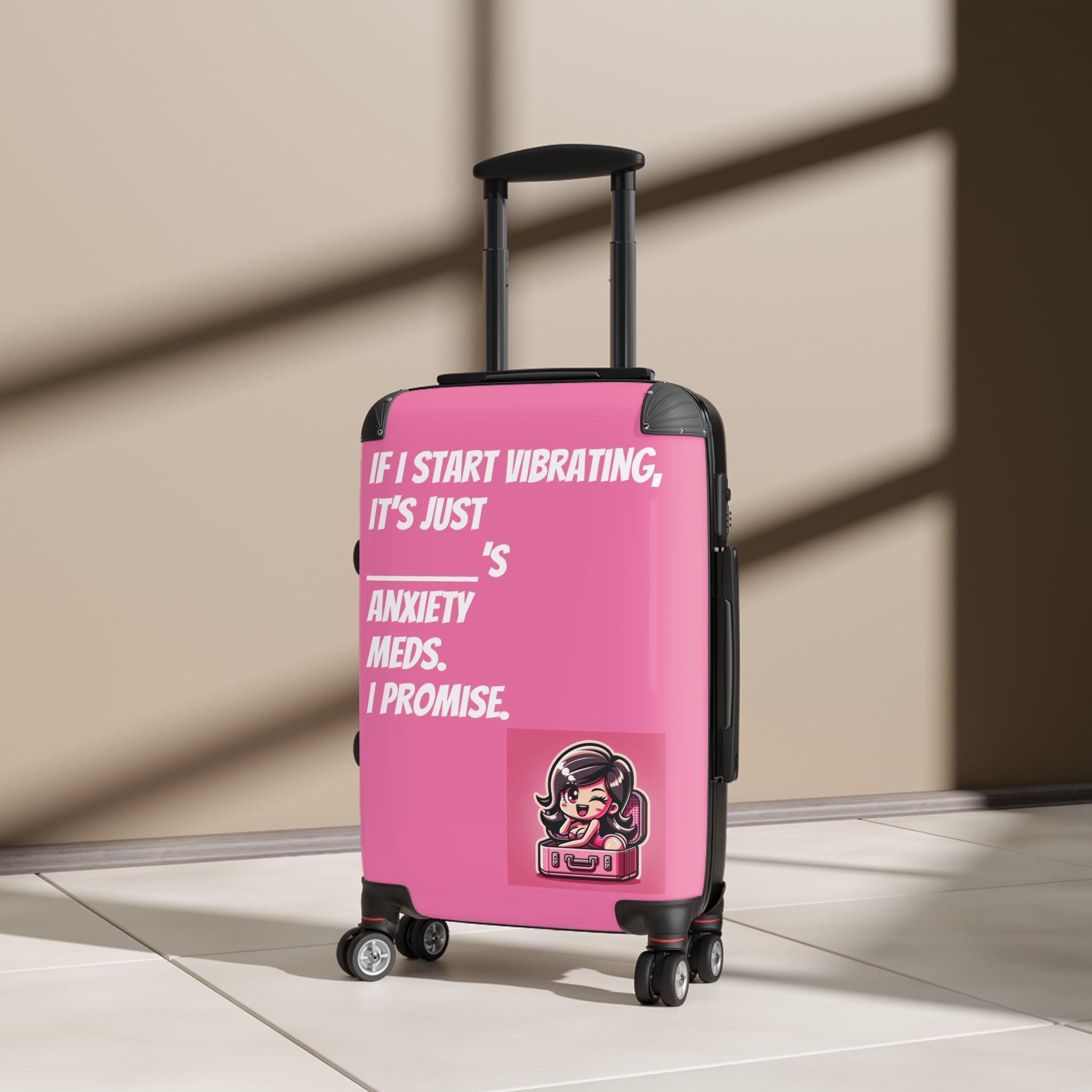 Joke, Suitcase, Pink Sensual Suitcase, Travel Luggage, Cartoon Carry-On, Vacation Essentials, Gift for Travelers, Funny Travel Gear