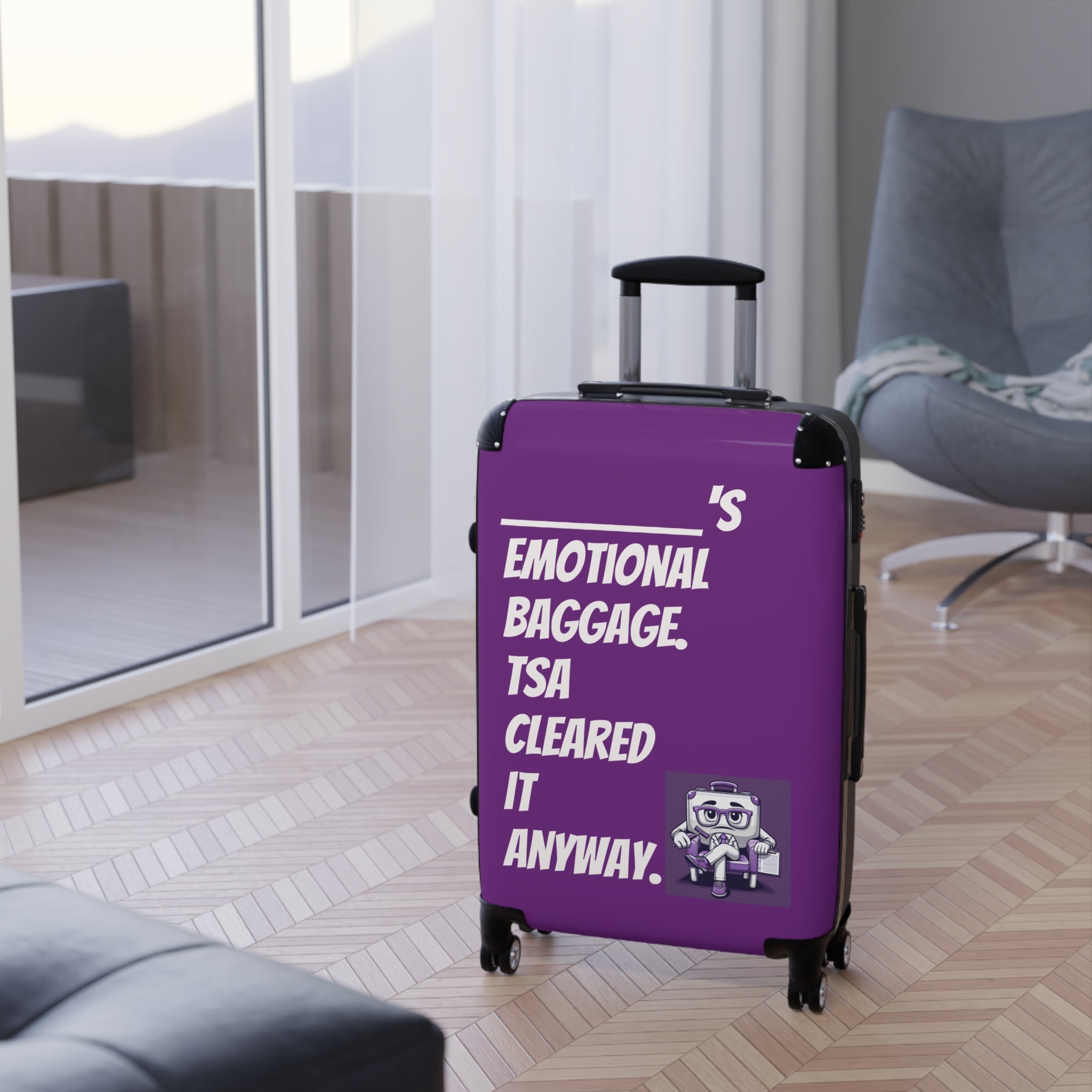 Joke, Suitcase, Stylish Carry-On Luggage with Humorous Travel Quote, Perfect for Travelers, Gifts, Adventure, Vacation, Emotional Baggage