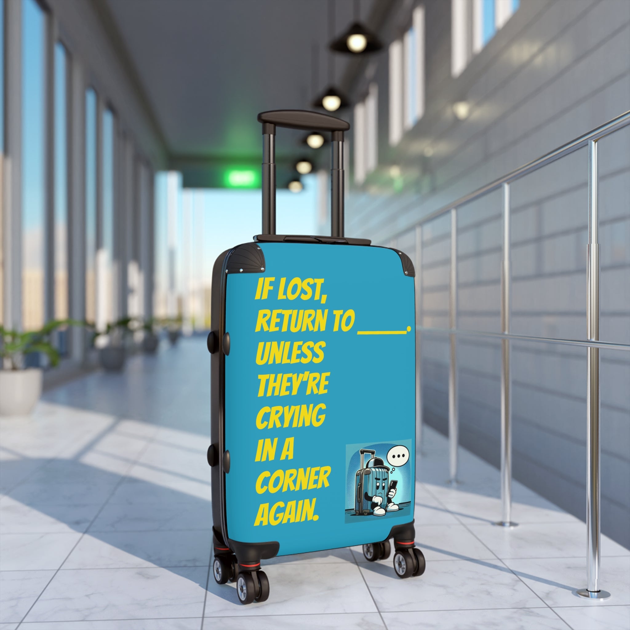 Joke, Suitcase, Whimsical Suitcase with Humorous Lost and Found Design, Travel Accessories, Luggage for Travelers, Gift for Adventurers, Personalized.