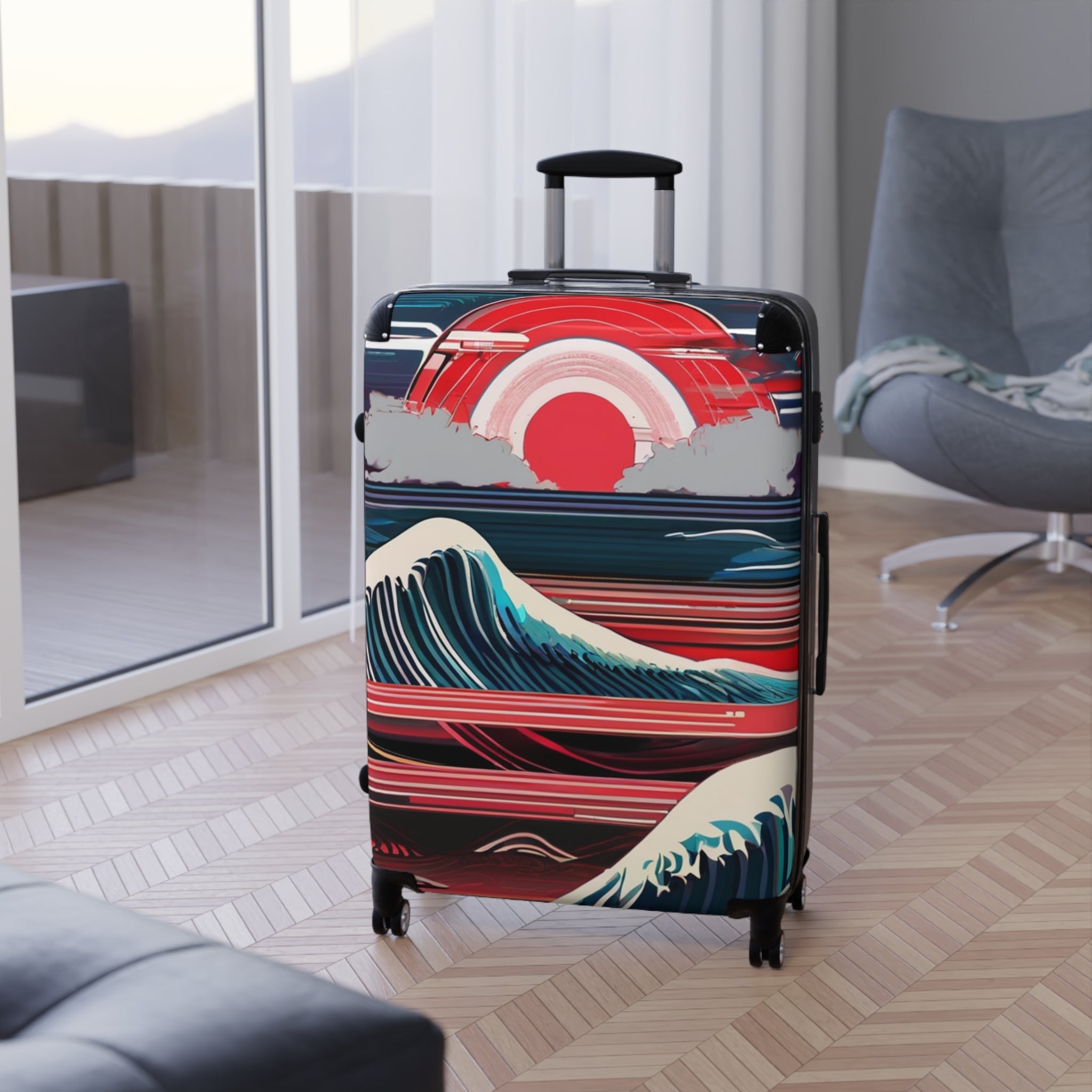 Suitcase - Sunset Wave Bold & Vibrant Exclusive at Loot Cascade