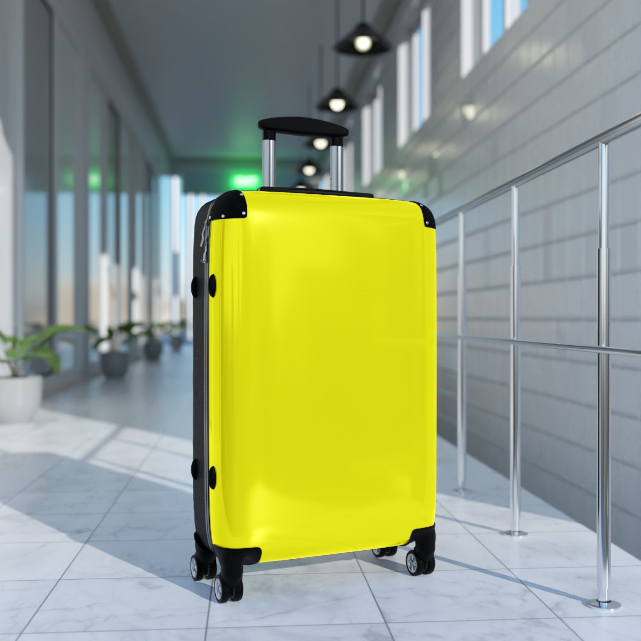 Yellow, Suitcase, Vibrant Travel Suitcases for Adventurers, Weekend Getaways, Stylish Luggage, Travel Gifts, Colorful Suitcase Set