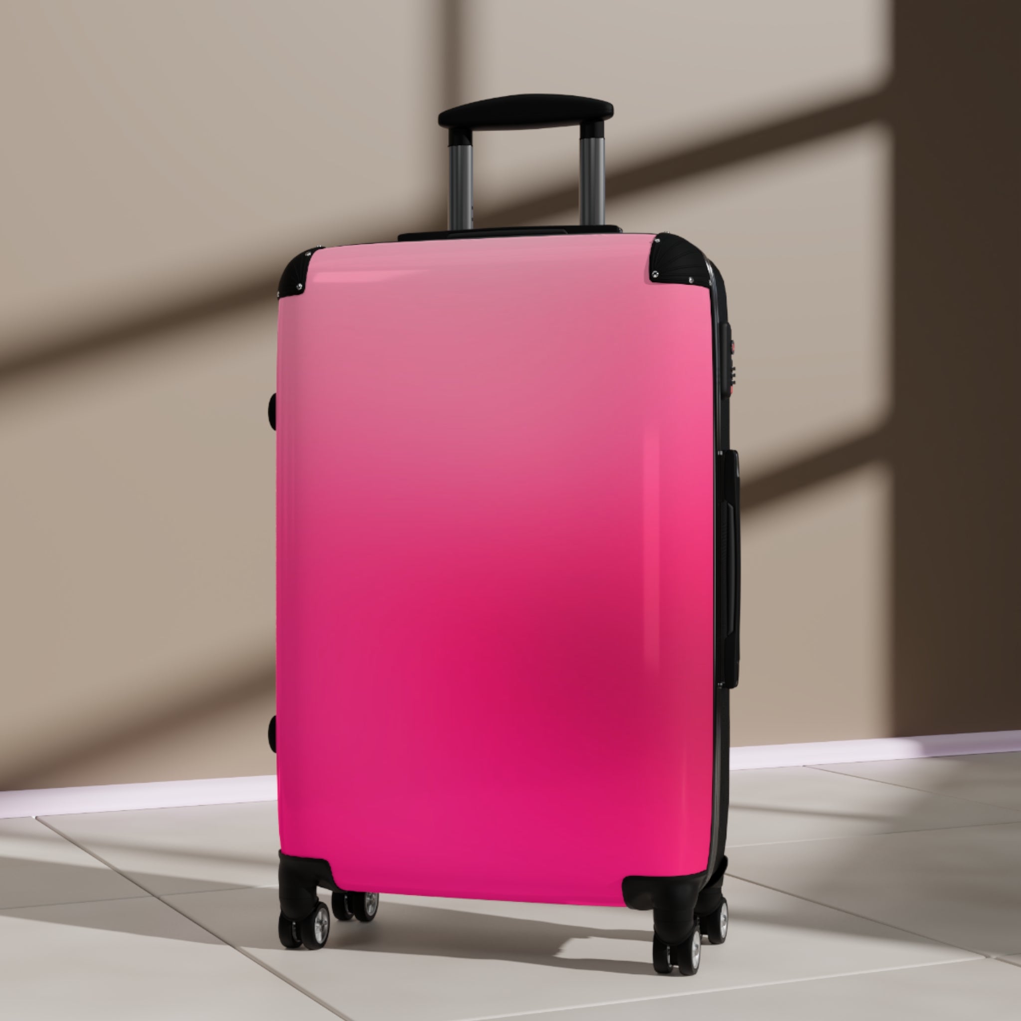 Pink, Suitcase, Vibrant Travel Suitcases - Custom Luggage for Stylish Adventurers, Carry-On Bags, Colorful Luggage, Travel Gear, Trendy Suitcases