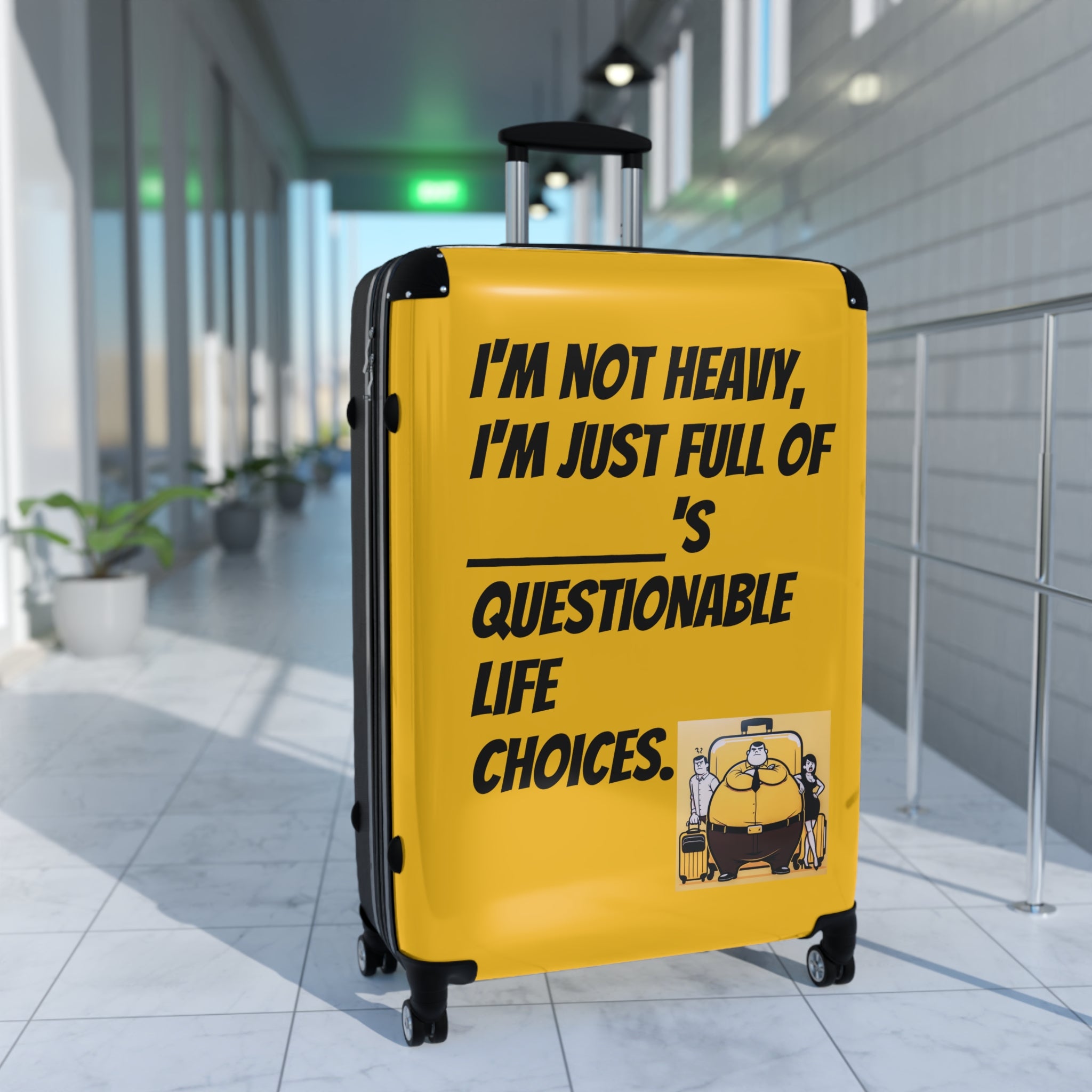 Joke, Suitcase, Yellow, Fat Joke, Travel Suitcase, Suitcase, Luggage, Humor