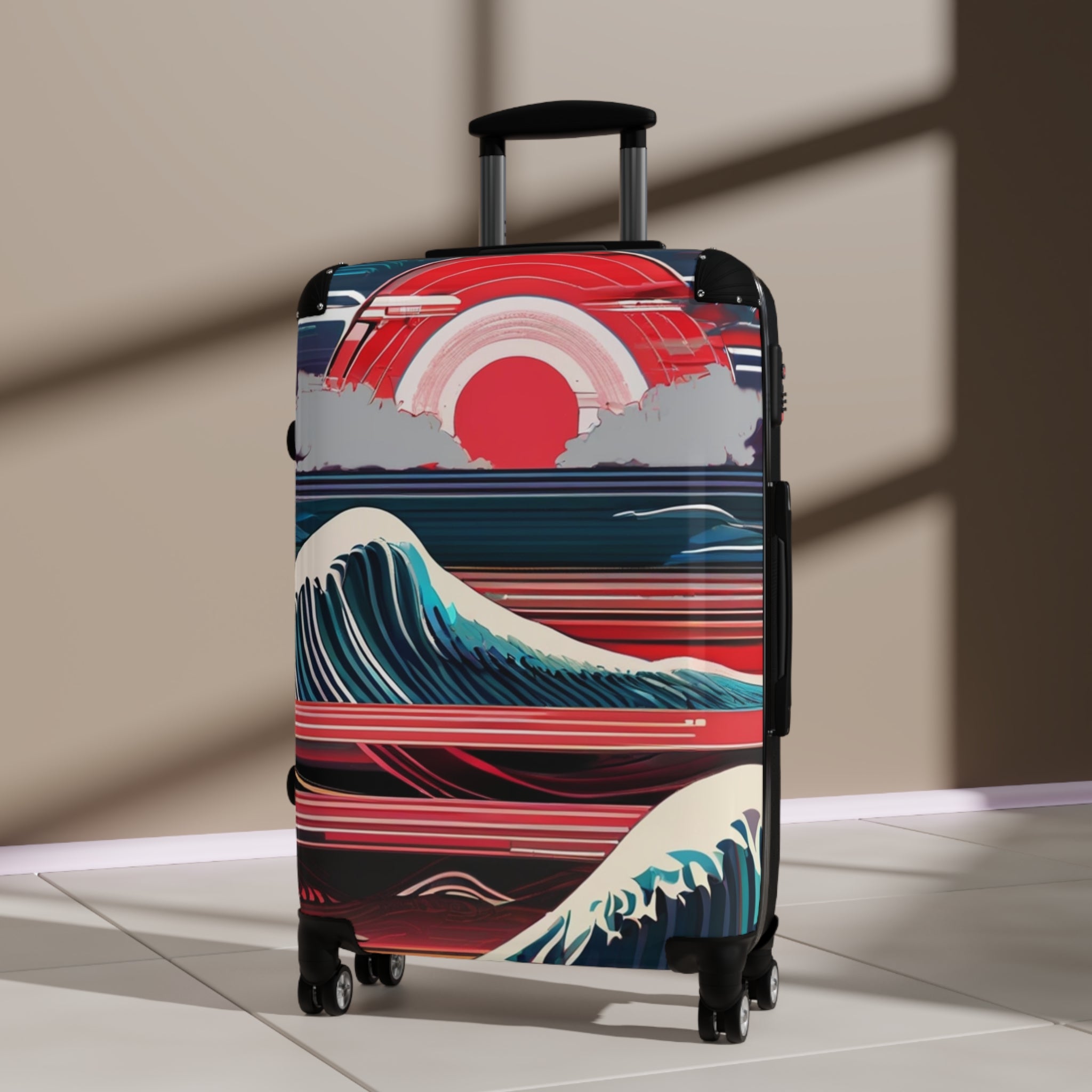 Sunset Wave Suitcase  – Bold & Vibrant, Exclusive at Loot Cascade