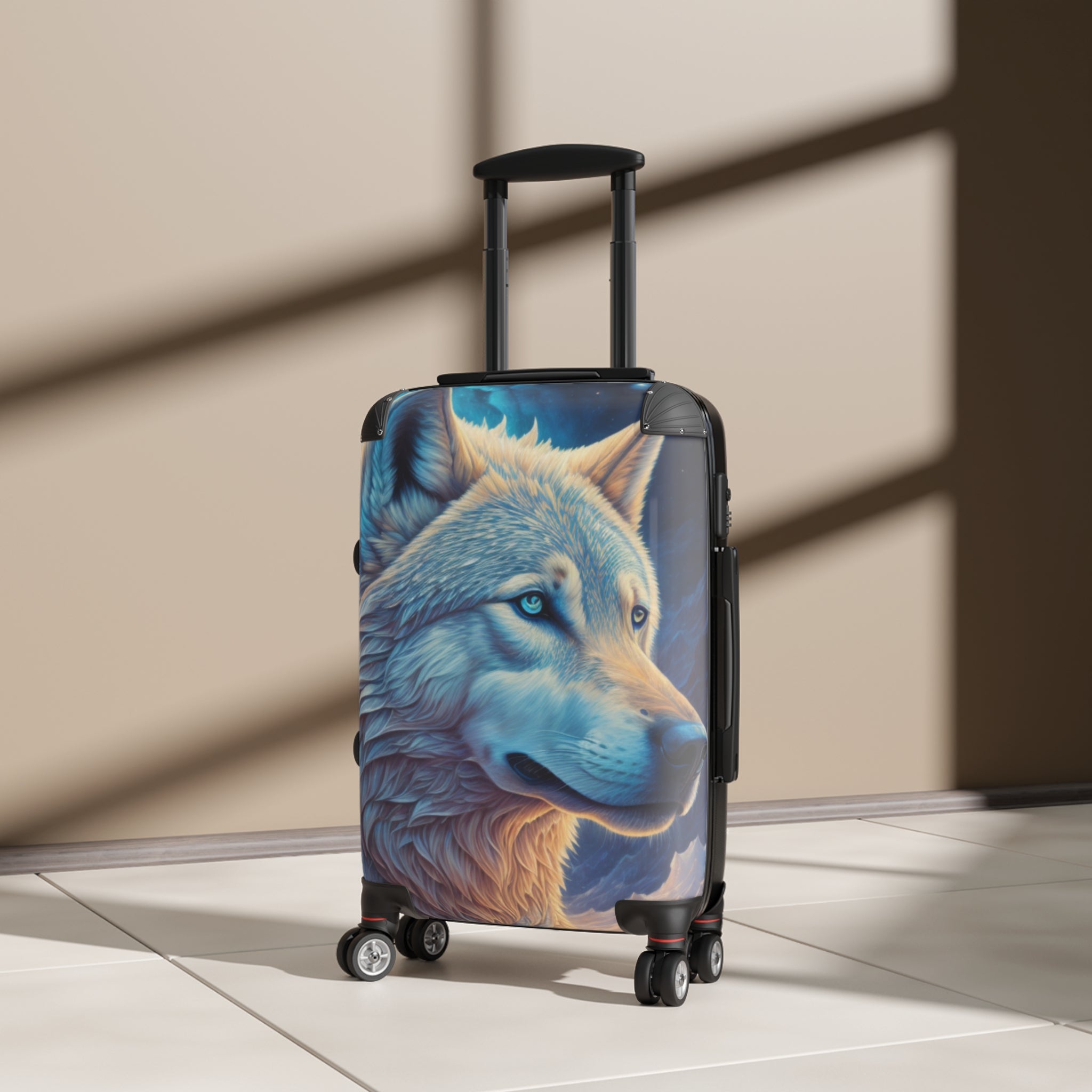 Wolf Design Suitcase – Travel Companion, Adventure Gear, Stylish Luggage, Gifts for Travelers, Unique Bag for Holidays