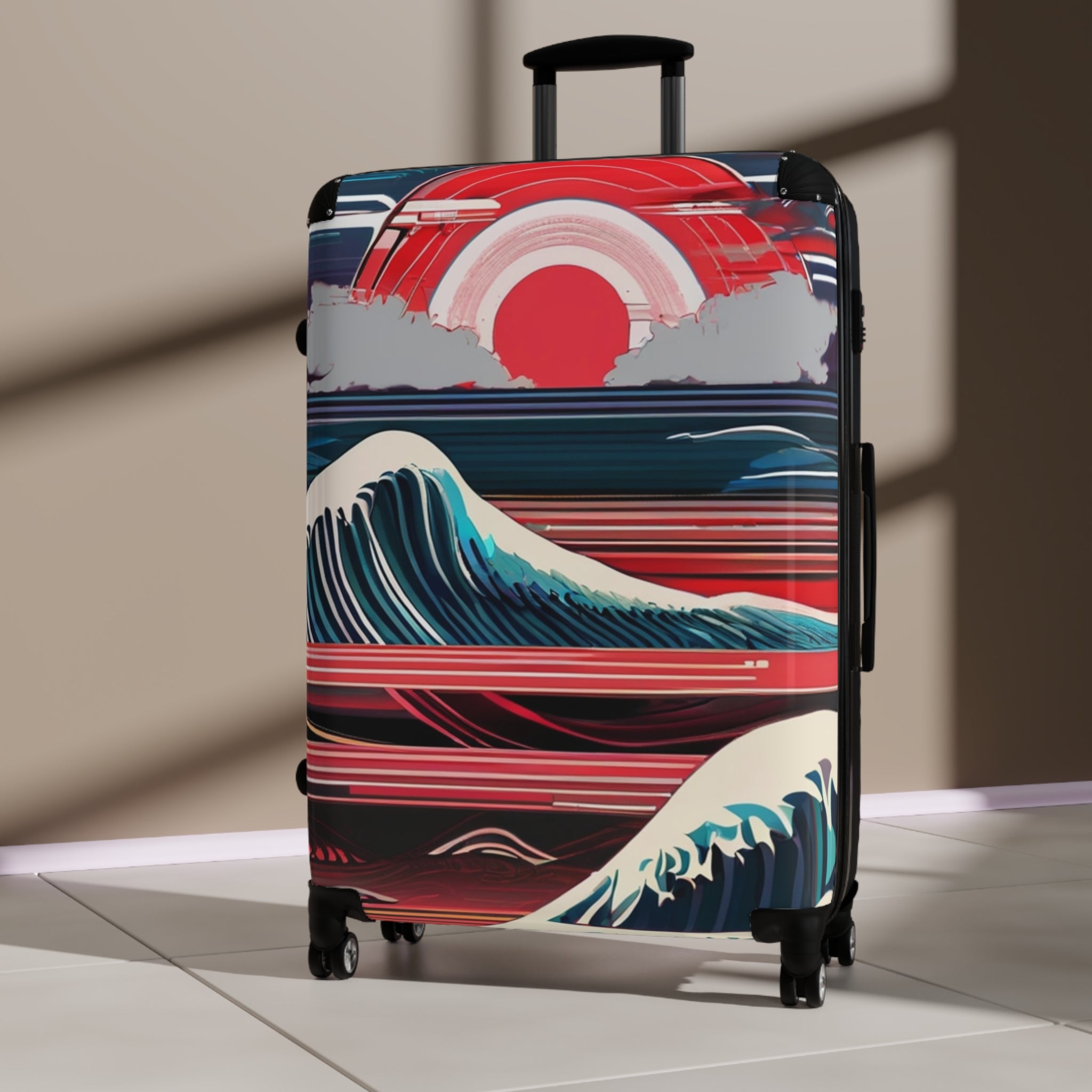 Sunset Wave Suitcase  – Bold & Vibrant, Exclusive at Loot Cascade