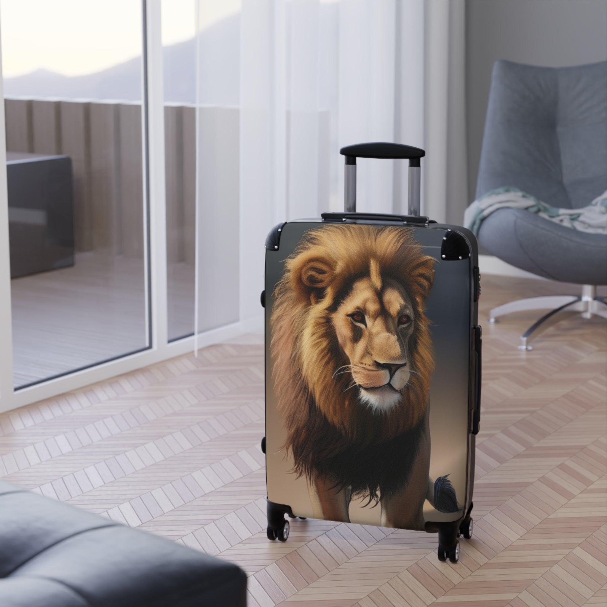 Suitcase - Lion Design, Bold & Vibrant, Exclusive at Loot Cascade