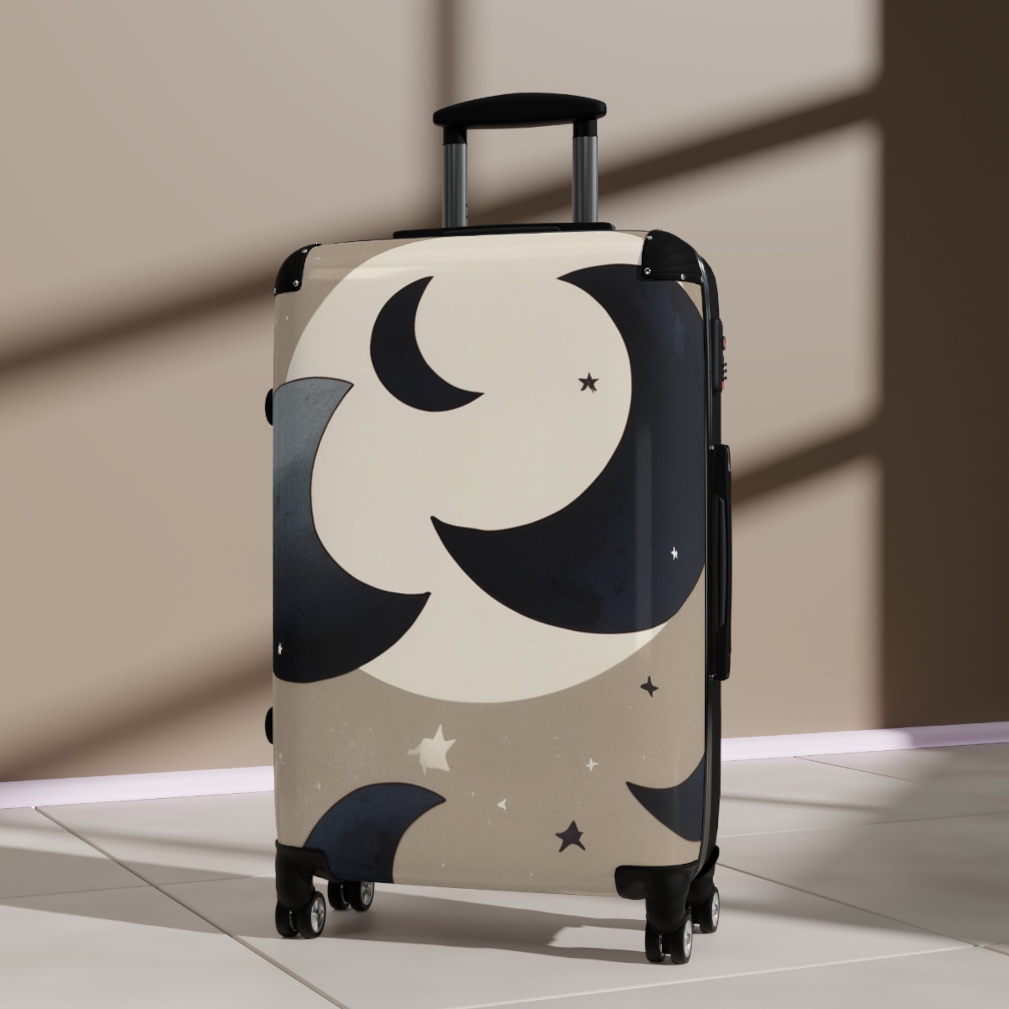 Moon Pattern Suitcase  – Bold & Vibrant, Exclusive at Loot Cascade