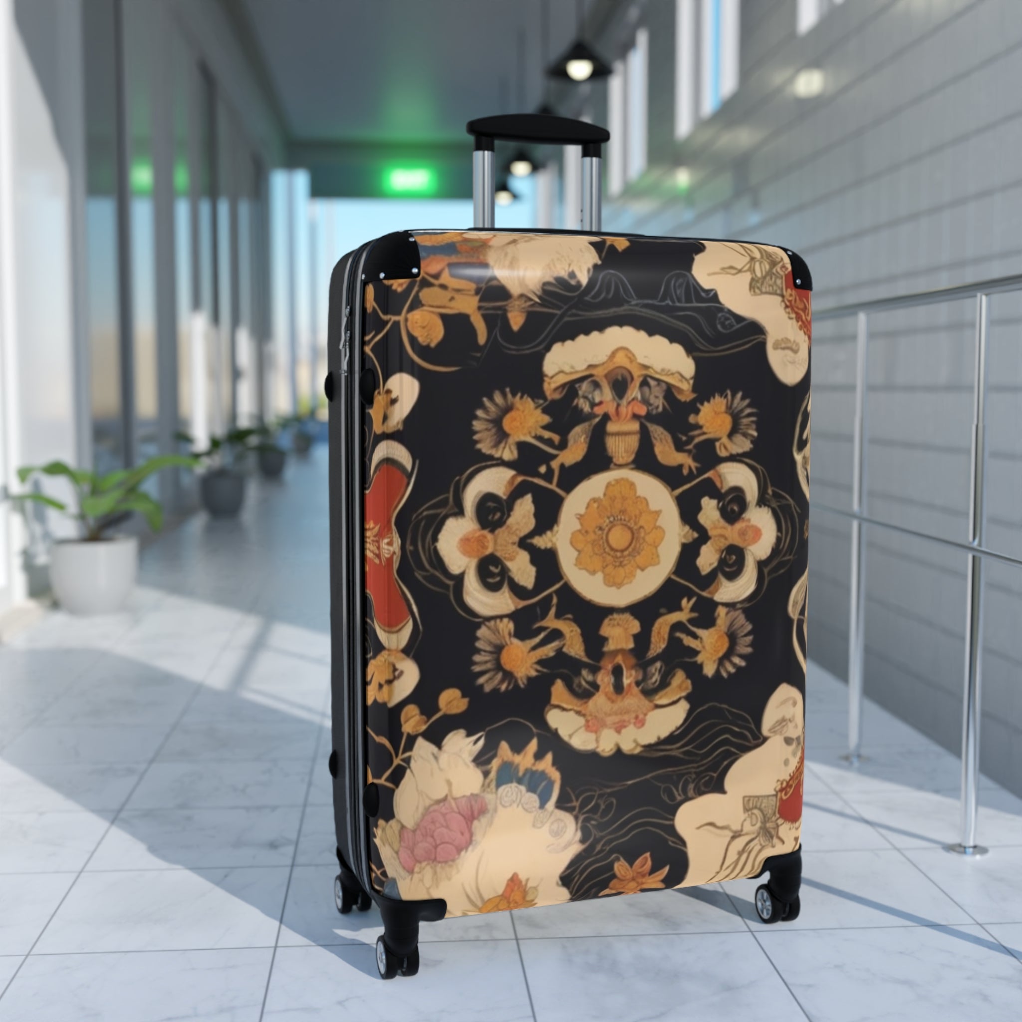 Silhouette God Pattern Suitcase  – Bold & Vibrant, Exclusive at Loot Cascade