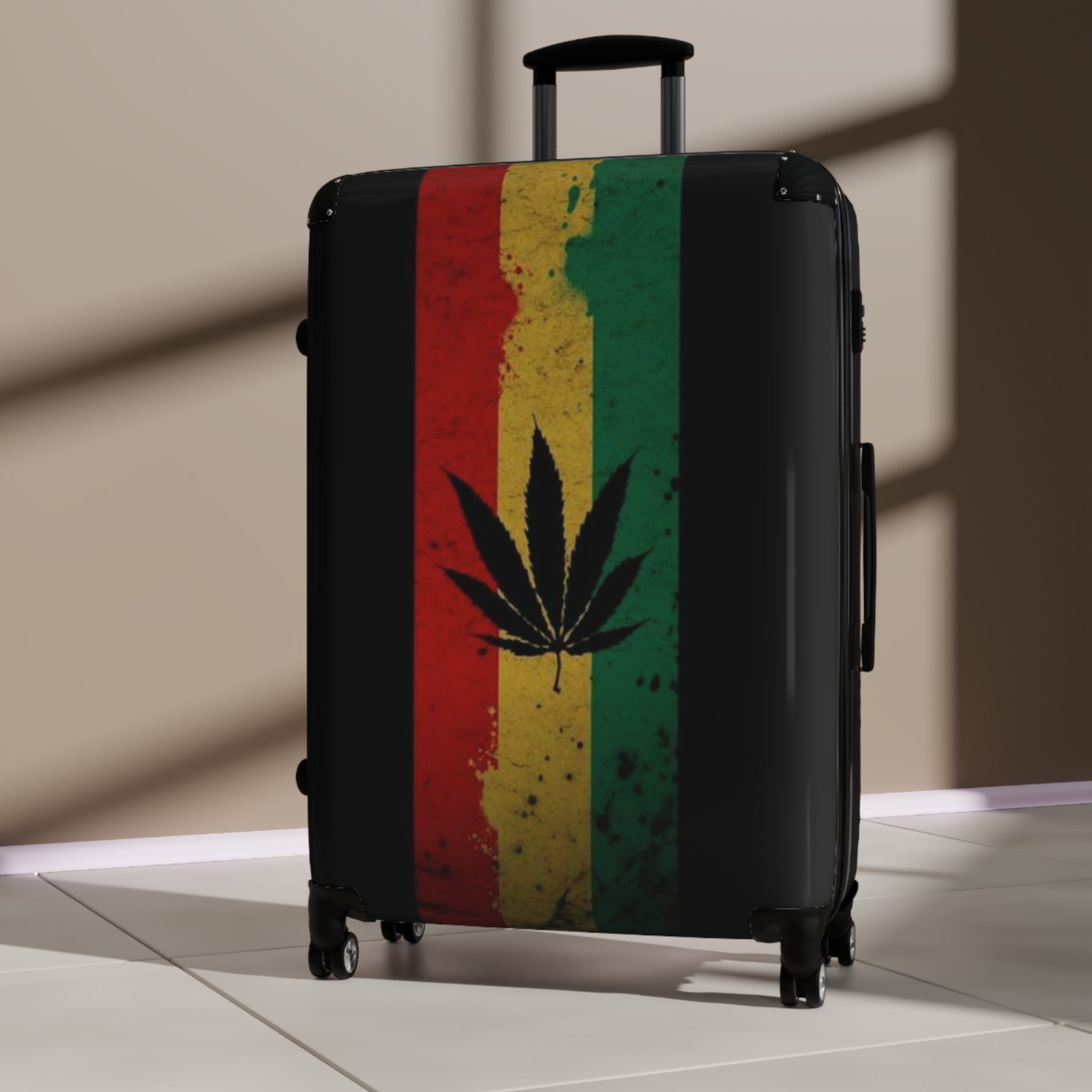 Rasta-Inspired Suitcase for Travel Enthusiasts, Vibrant Luggage for Adventurers, Bohemian Travel Gear, Hippy Style Suitcases, Great [...]