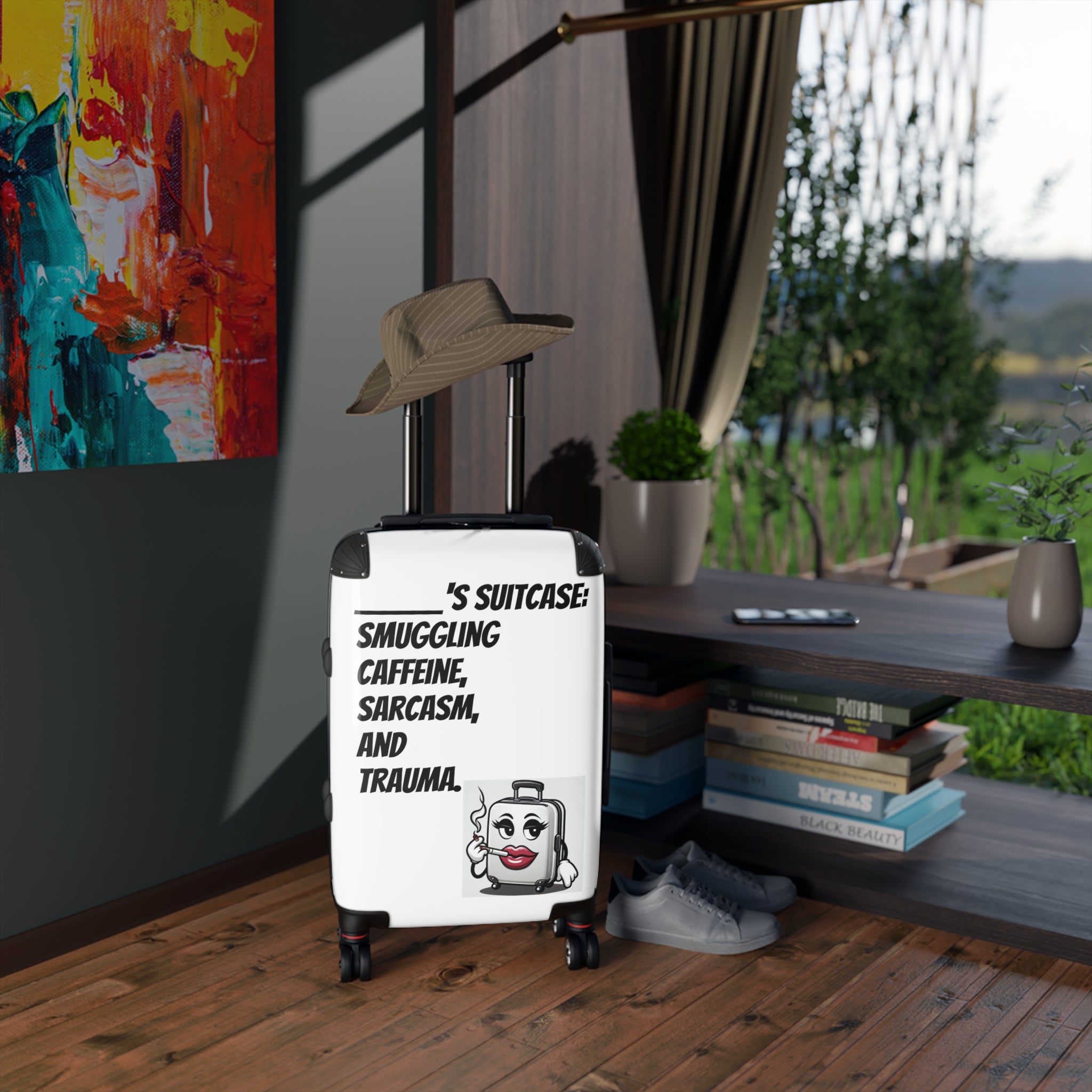 Joke, Suitcase, Stylish Carry-On Luggage: Escape in Style - Perfect for Travel Lovers, Humor Enthusiasts, and Adventurers, Unique Gift for Holidays.