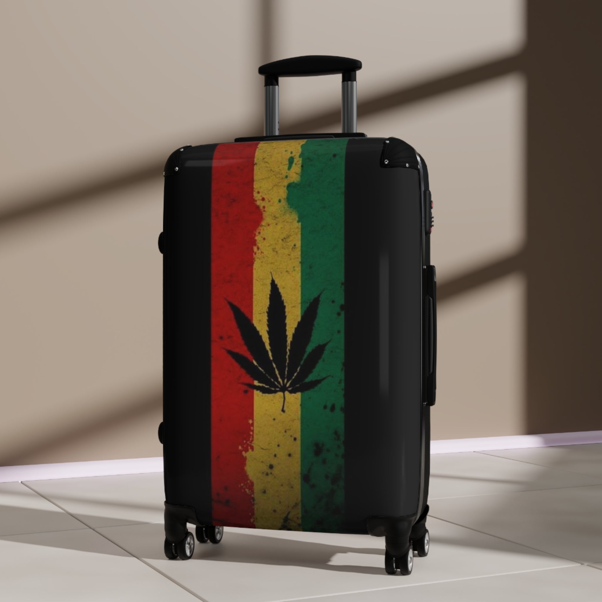 Rasta-Inspired Suitcase for Travel Enthusiasts, Vibrant Luggage for Adventurers, Bohemian Travel Gear, Hippy Style Suitcases, Great [...]