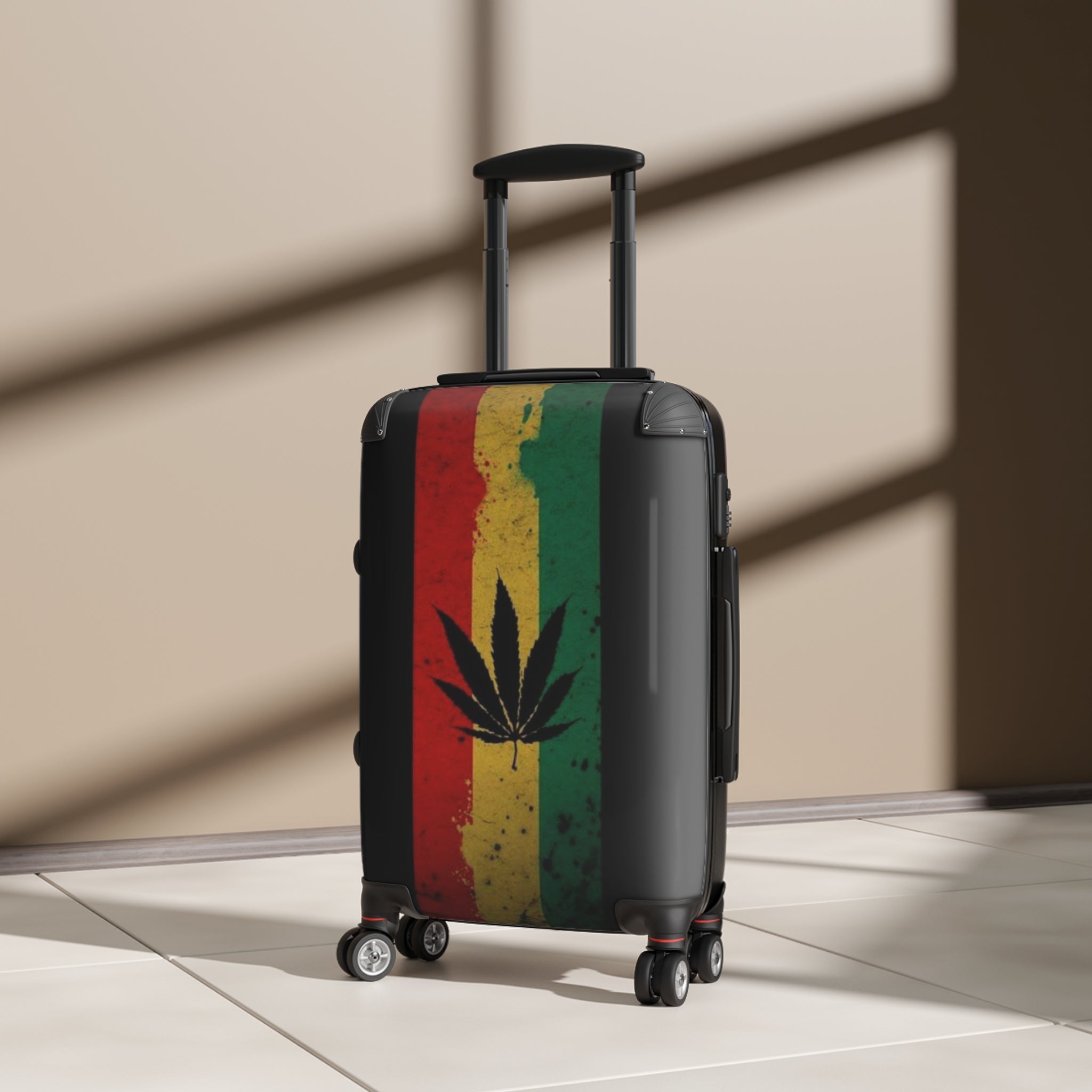 Rasta-Inspired Suitcase for Travel Enthusiasts, Vibrant Luggage for Adventurers, Bohemian Travel Gear, Hippy Style Suitcases, Great [...]