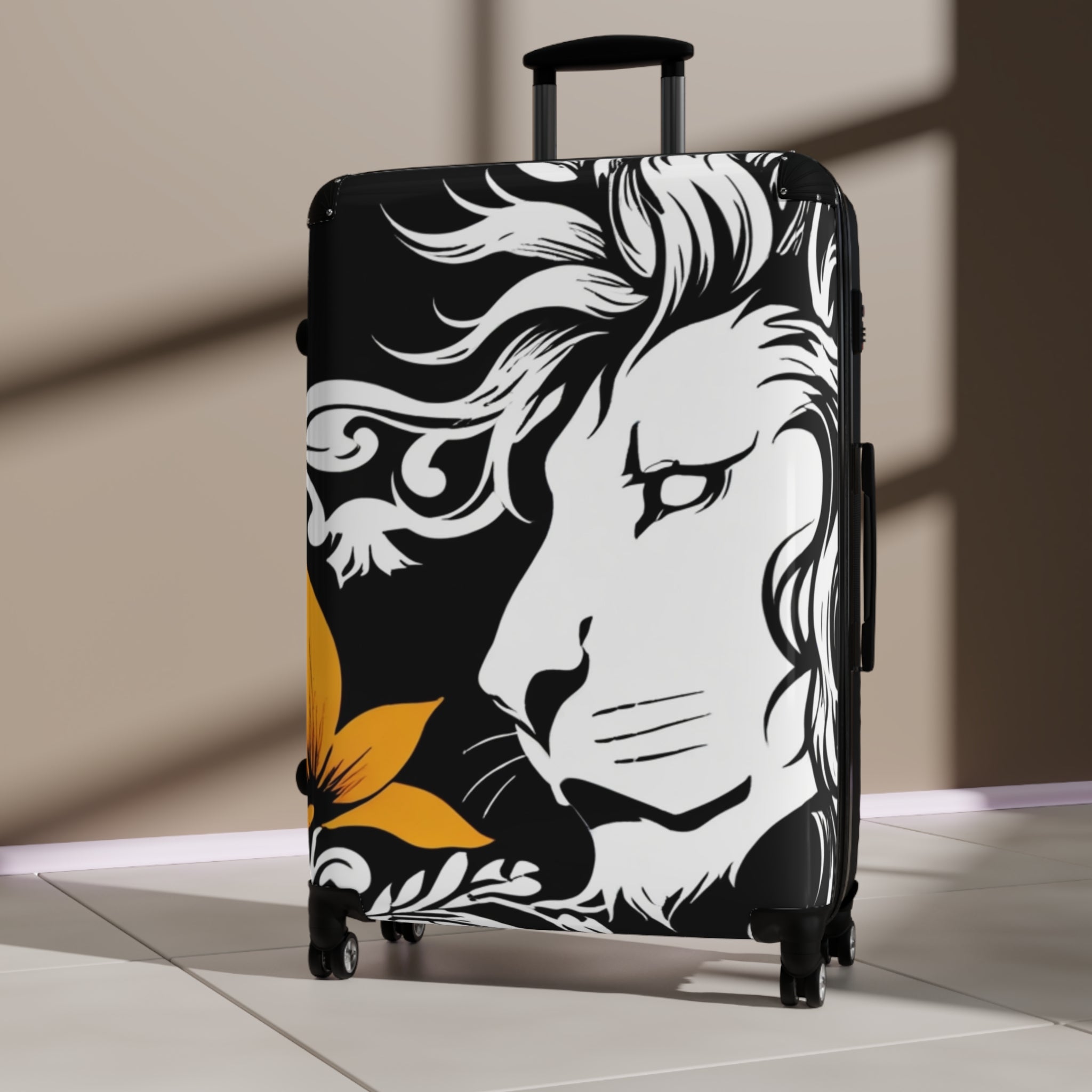 Sunflower Lion Suitcase – Bold & Vibrant, Exclusive at Loot Cascade