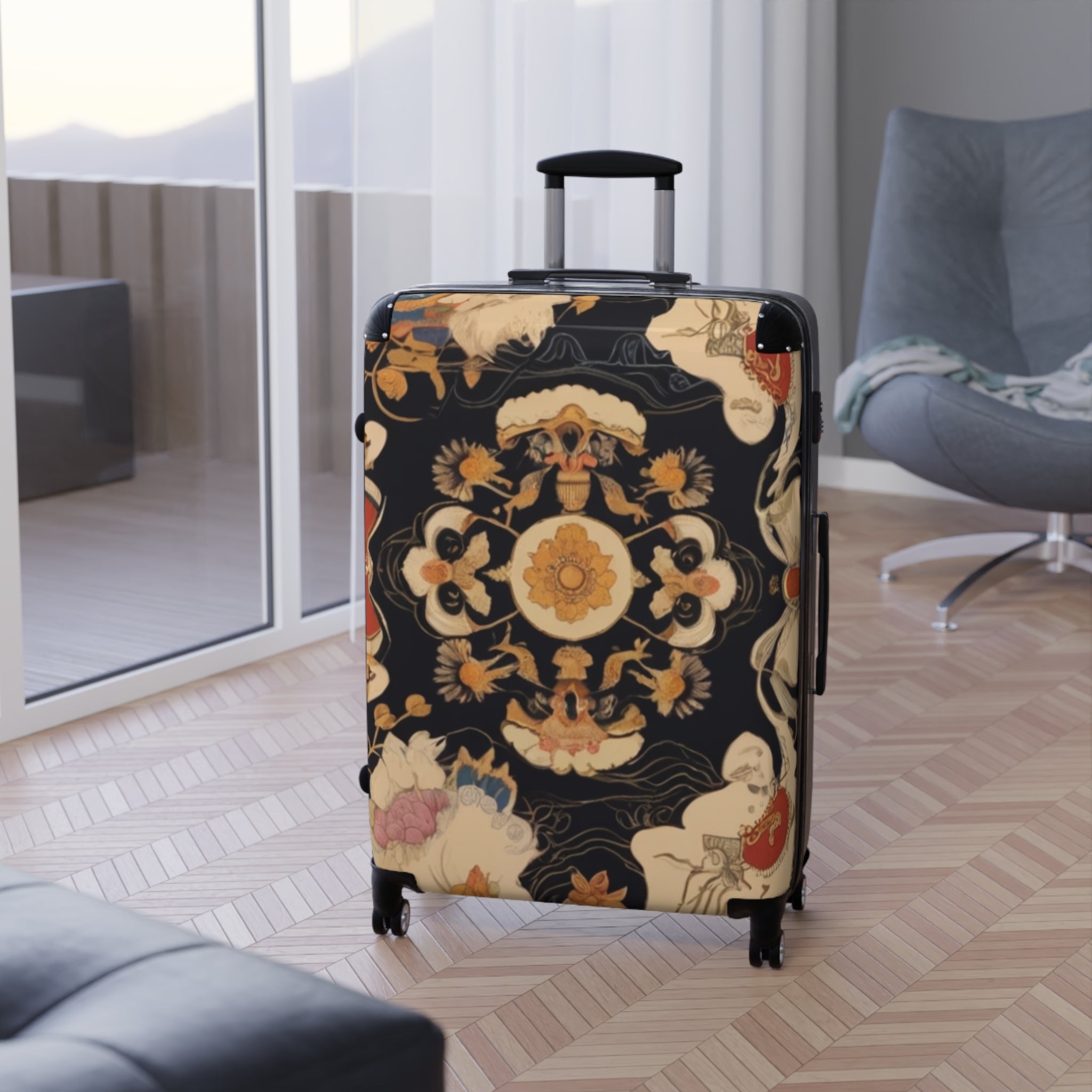 Suitcase - Silhouette God Pattern, Bold & Vibrant, Exclusive at Loot Cascade
