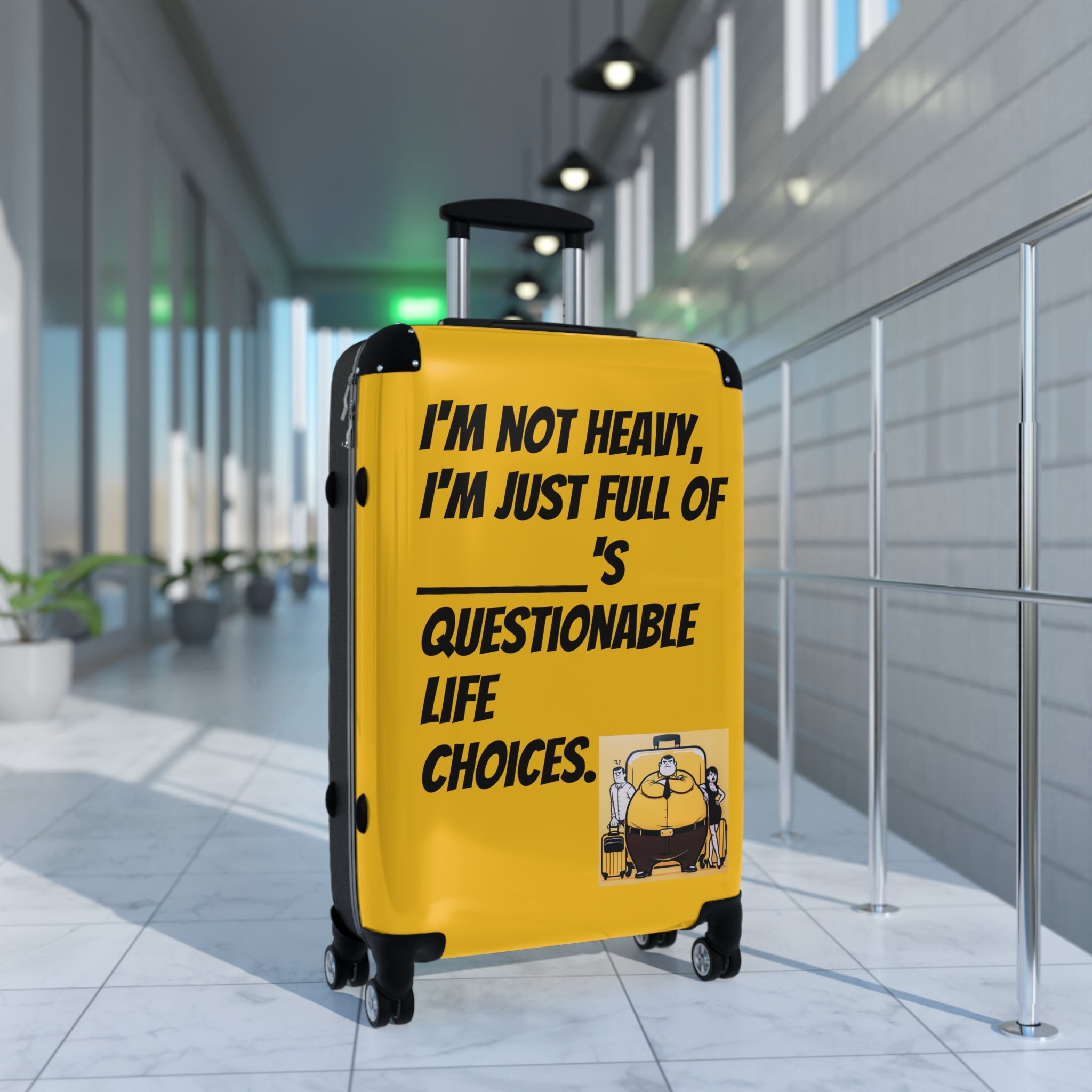 Joke, Suitcase, Yellow, Fat Joke, Travel Suitcase, Suitcase, Luggage, Humor