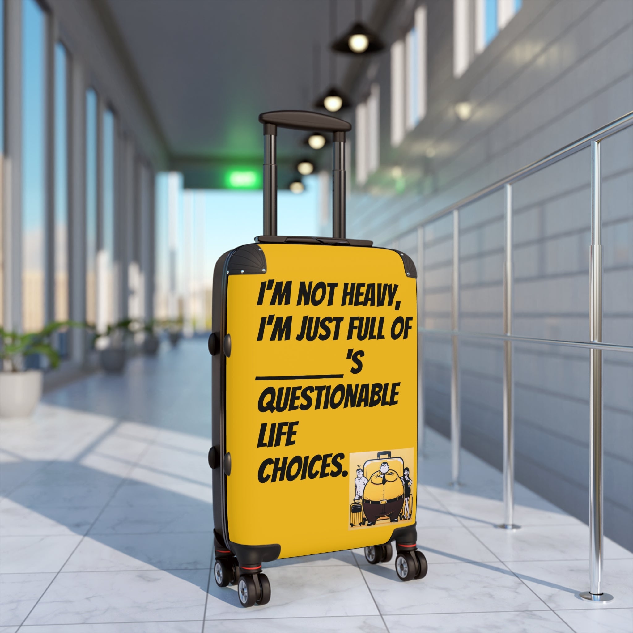 Joke, Suitcase, Yellow, Fat Joke, Travel Suitcase, Suitcase, Luggage, Humor