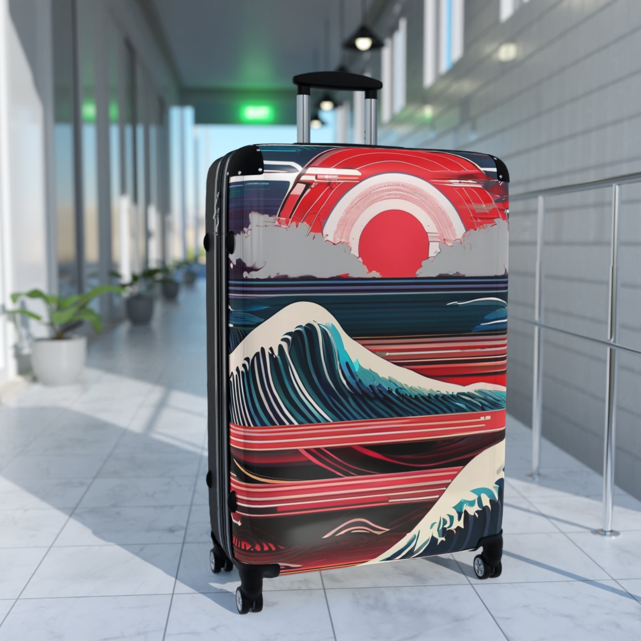 Sunset Wave Suitcase  – Bold & Vibrant, Exclusive at Loot Cascade