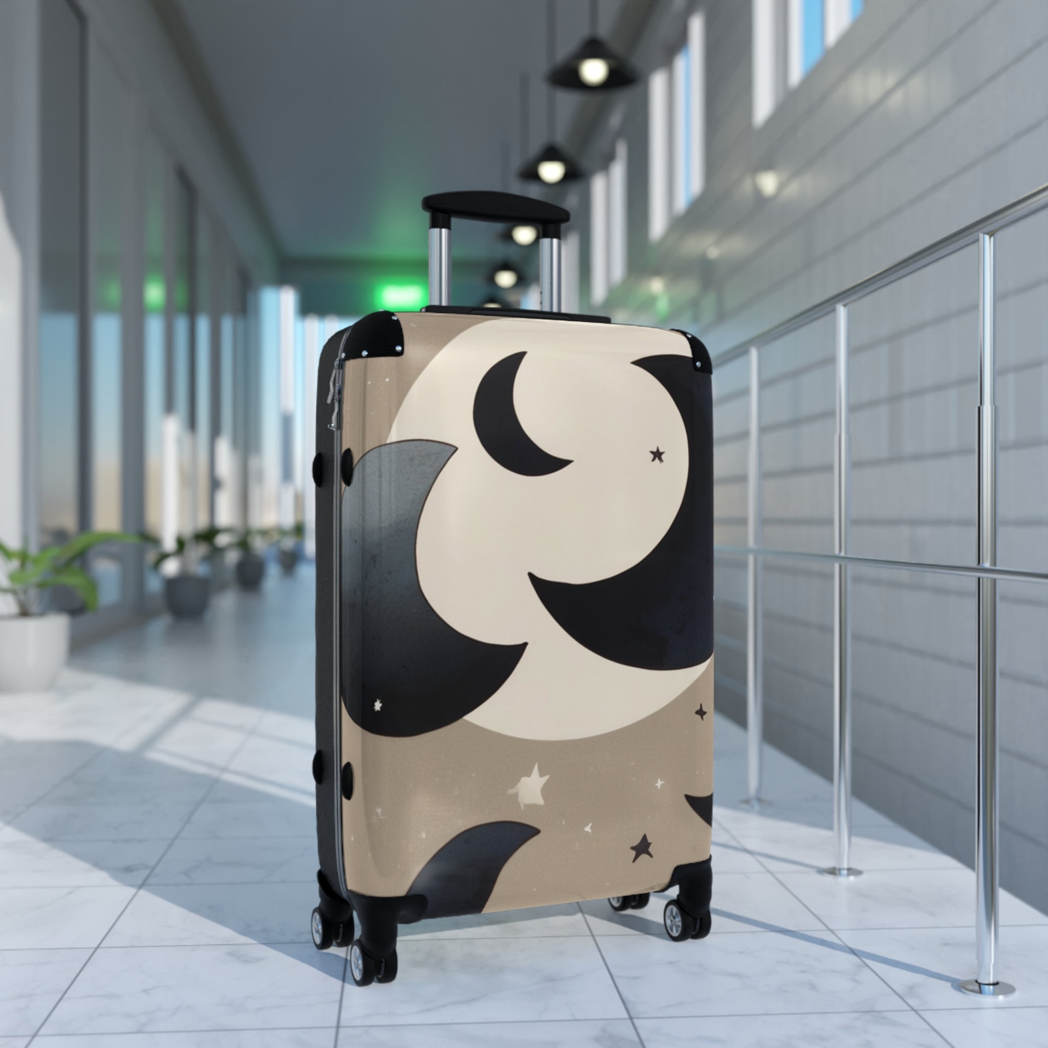 Moon Pattern Suitcase  – Bold & Vibrant, Exclusive at Loot Cascade