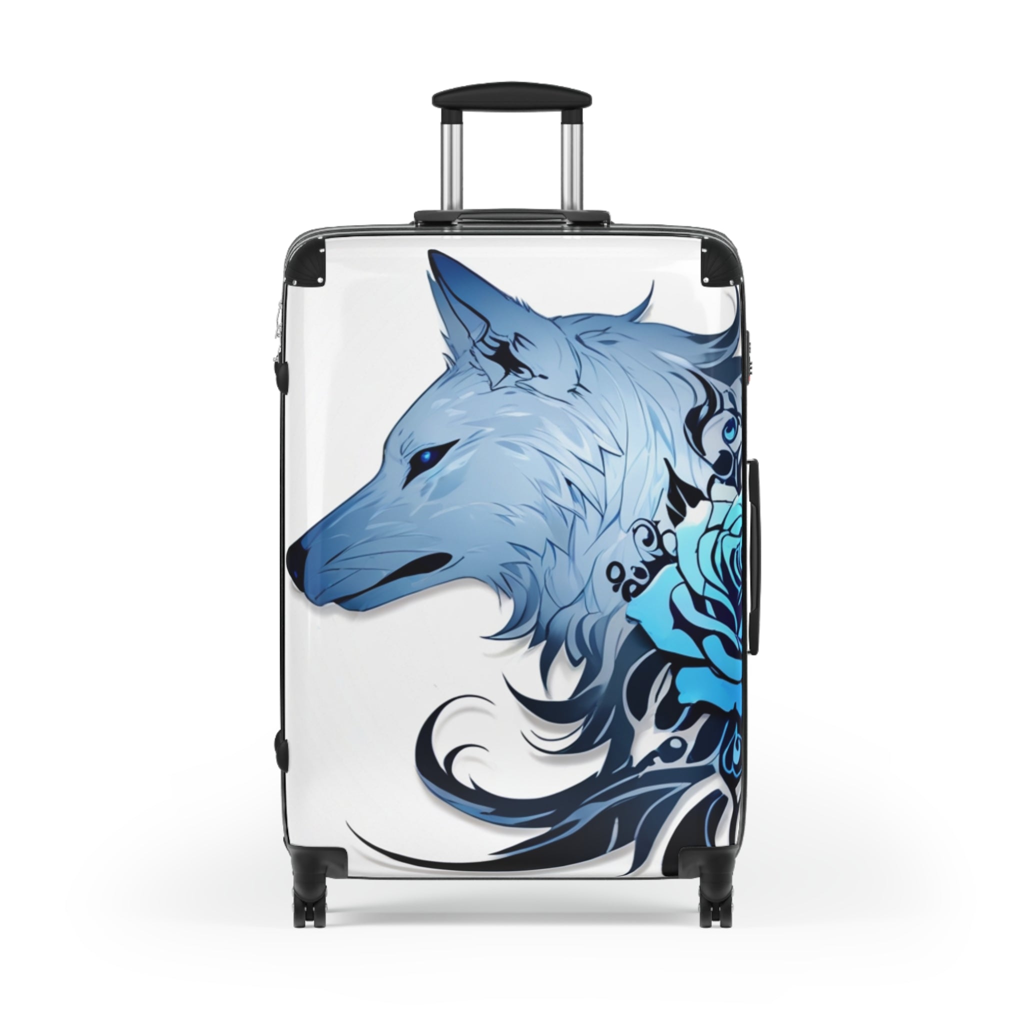 Blue Rose Wolf Suitcase  – Bold & Vibrant, Exclusive at Loot Cascade