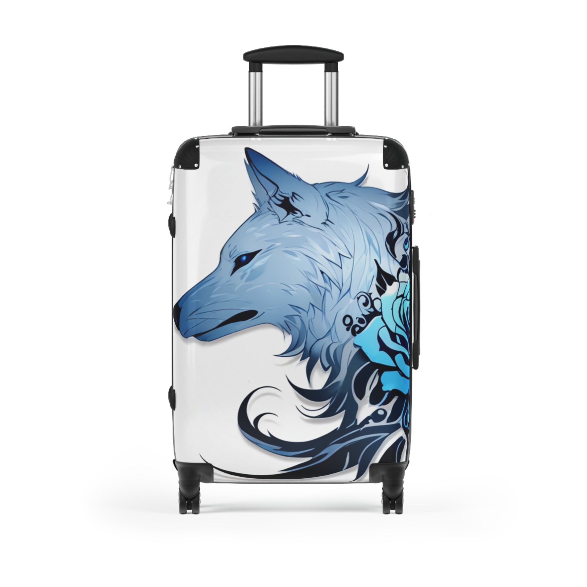Blue Rose Wolf Suitcase  – Bold & Vibrant, Exclusive at Loot Cascade