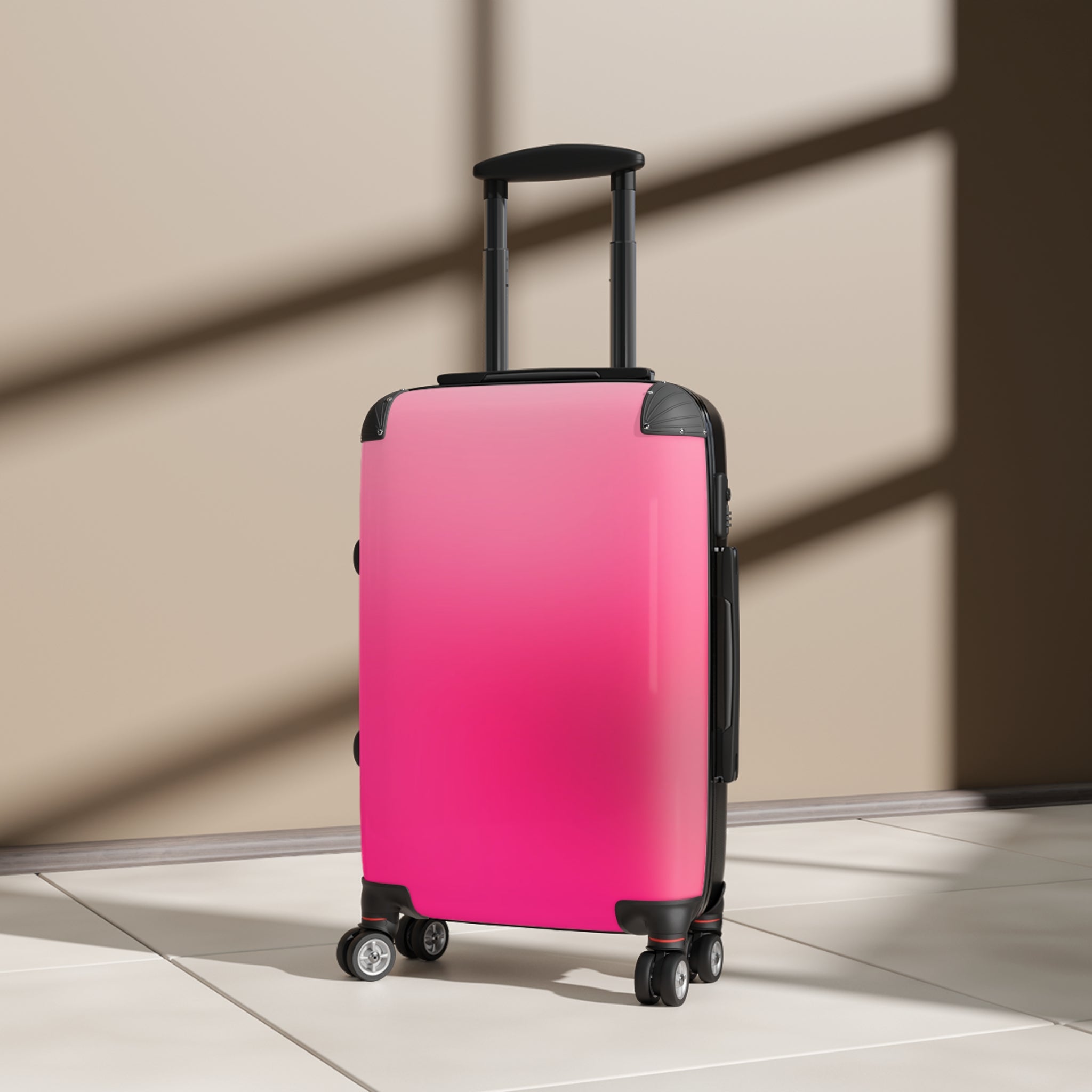 Pink, Suitcase, Vibrant Travel Suitcases - Custom Luggage for Stylish Adventurers, Carry-On Bags, Colorful Luggage, Travel Gear, Trendy Suitcases