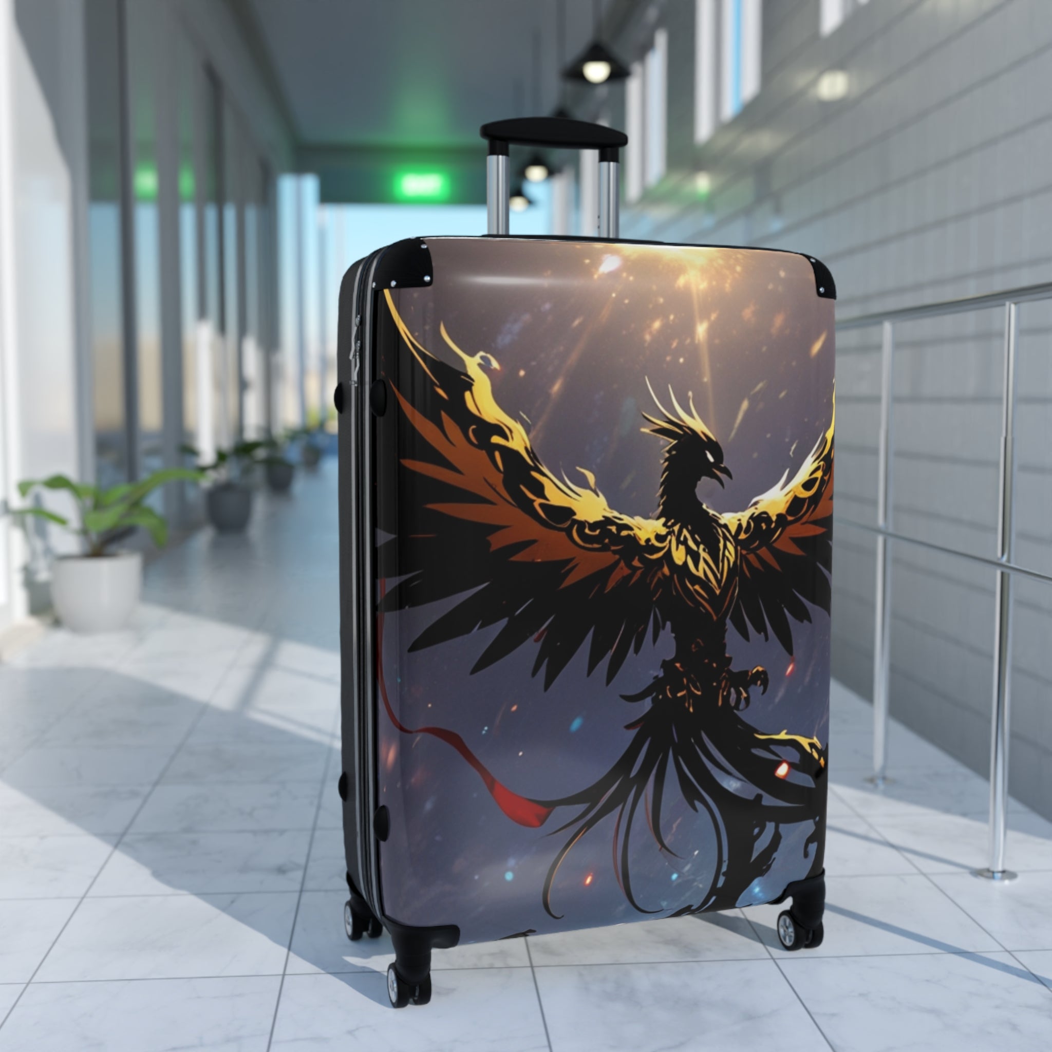 Phoenix Silhouette Suitcase  – Bold & Vibrant, Exclusive at Loot Cascade