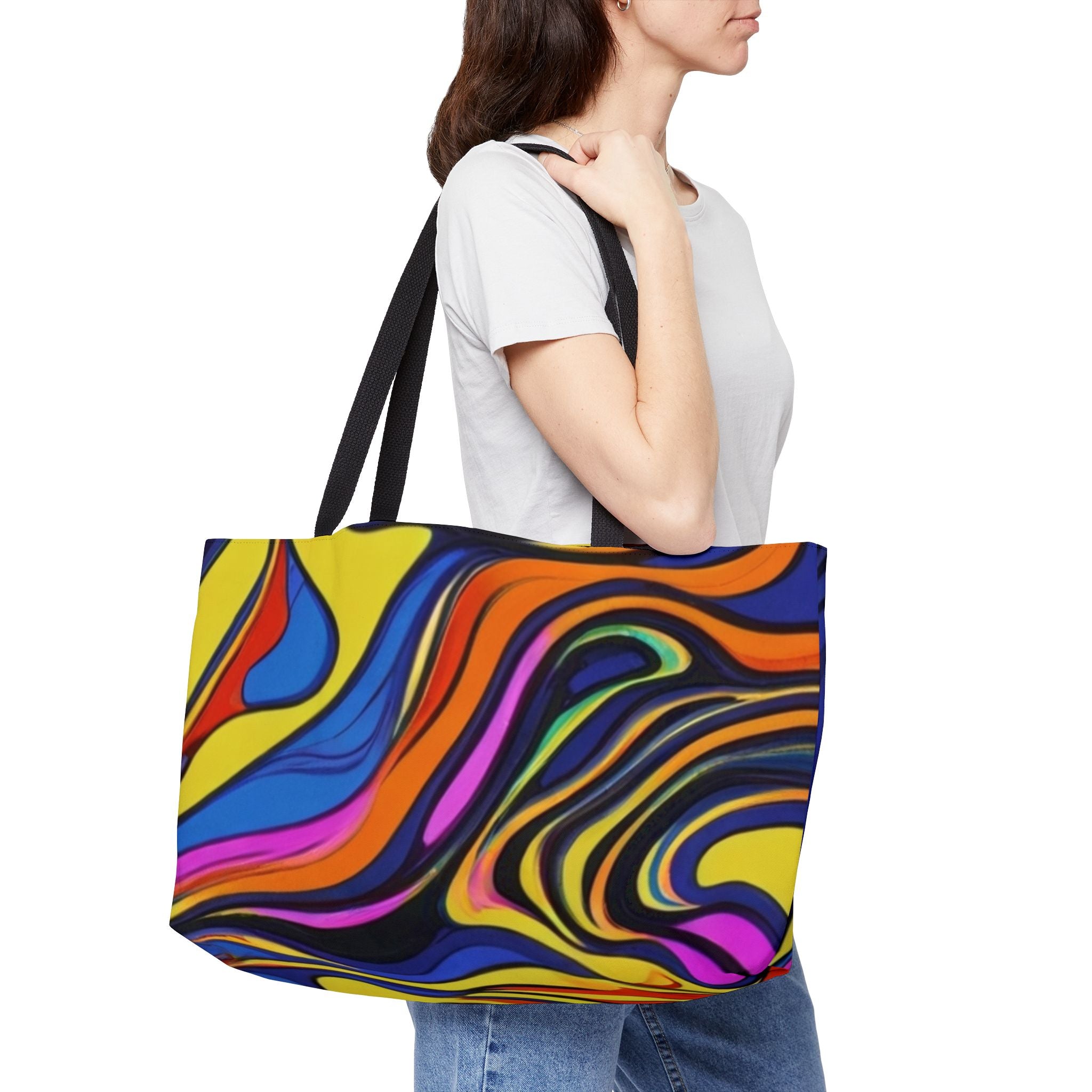 Colorful Abstract Weekender Tote Bag - Vibrant Travel Beach Gym Shopping Bag - Gift for Her