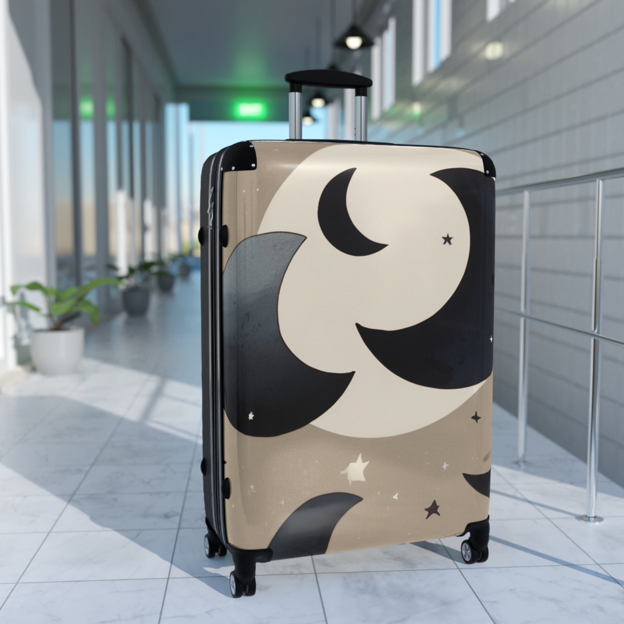 Moon Pattern Suitcase  – Bold & Vibrant, Exclusive at Loot Cascade