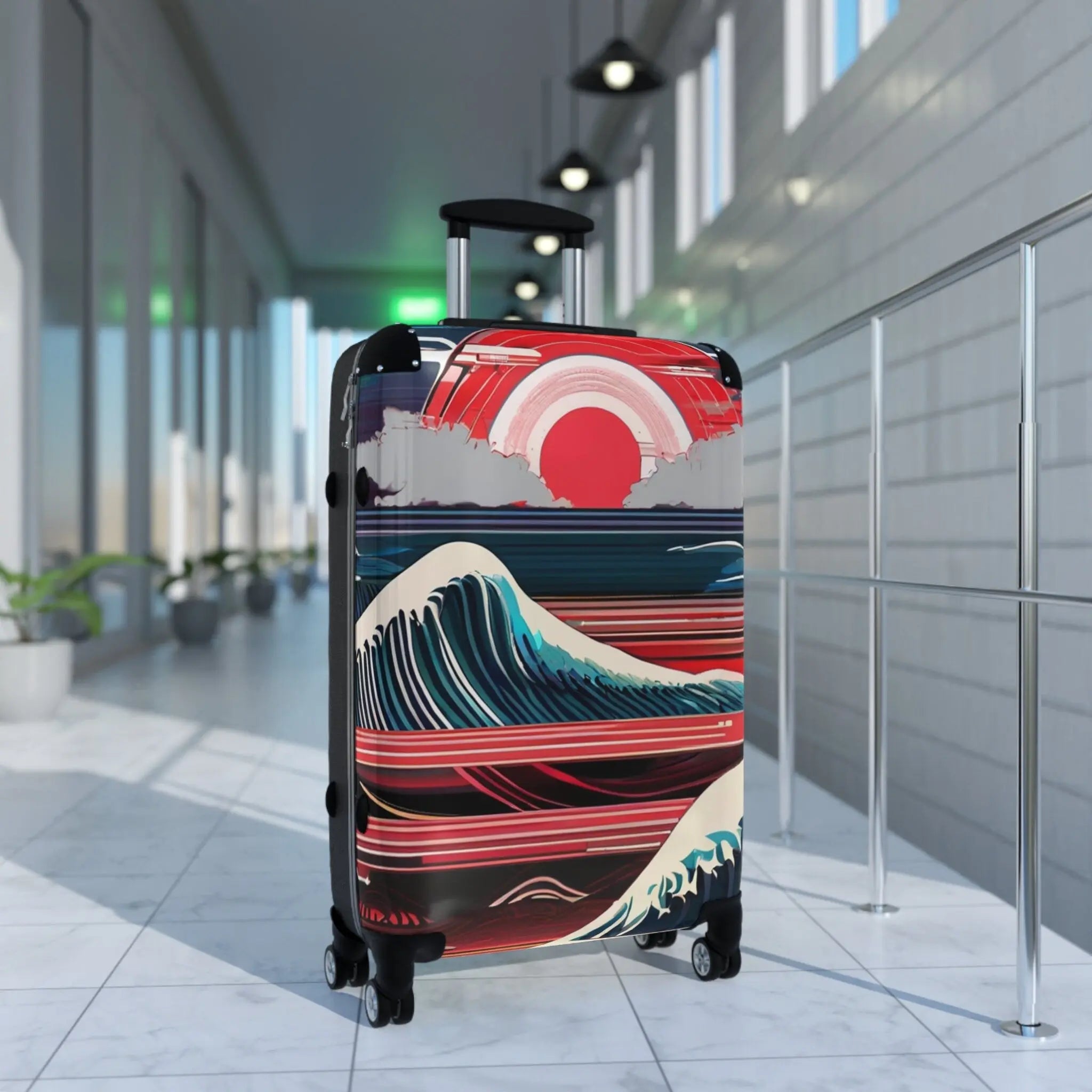 Sunset Wave Suitcase Printify